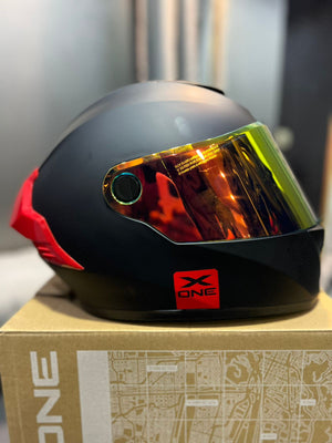 Casco X One 500RS Solid Negro Rojo