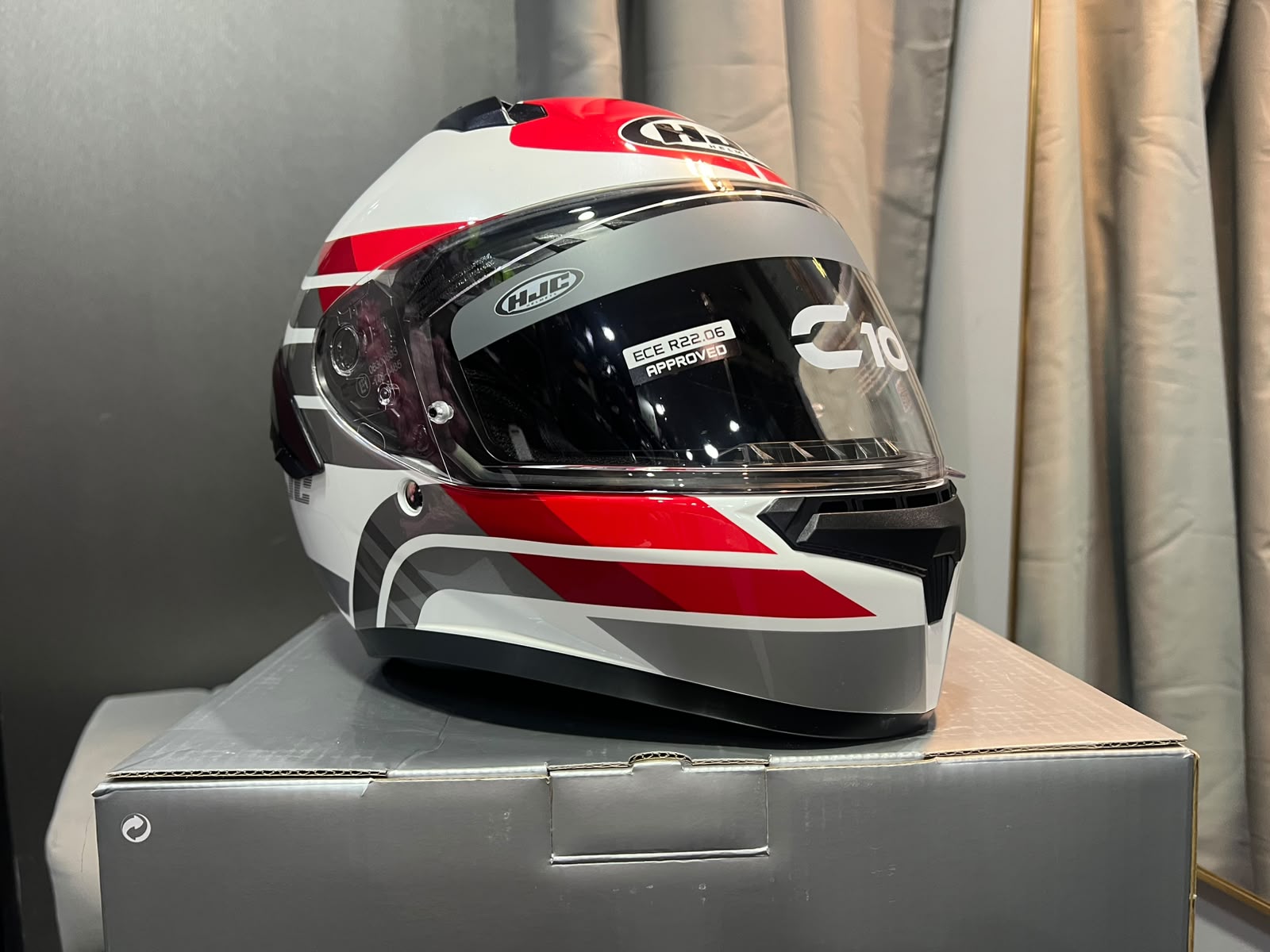 Casco HJC C10 HIPER - BLANCO ROJO