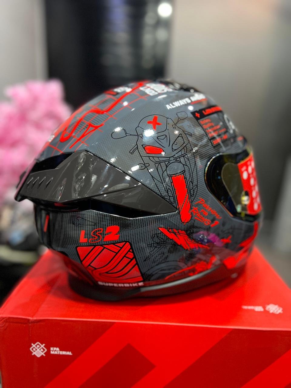 Casco LS2 FF808 Stream II GP Gris Rojo
