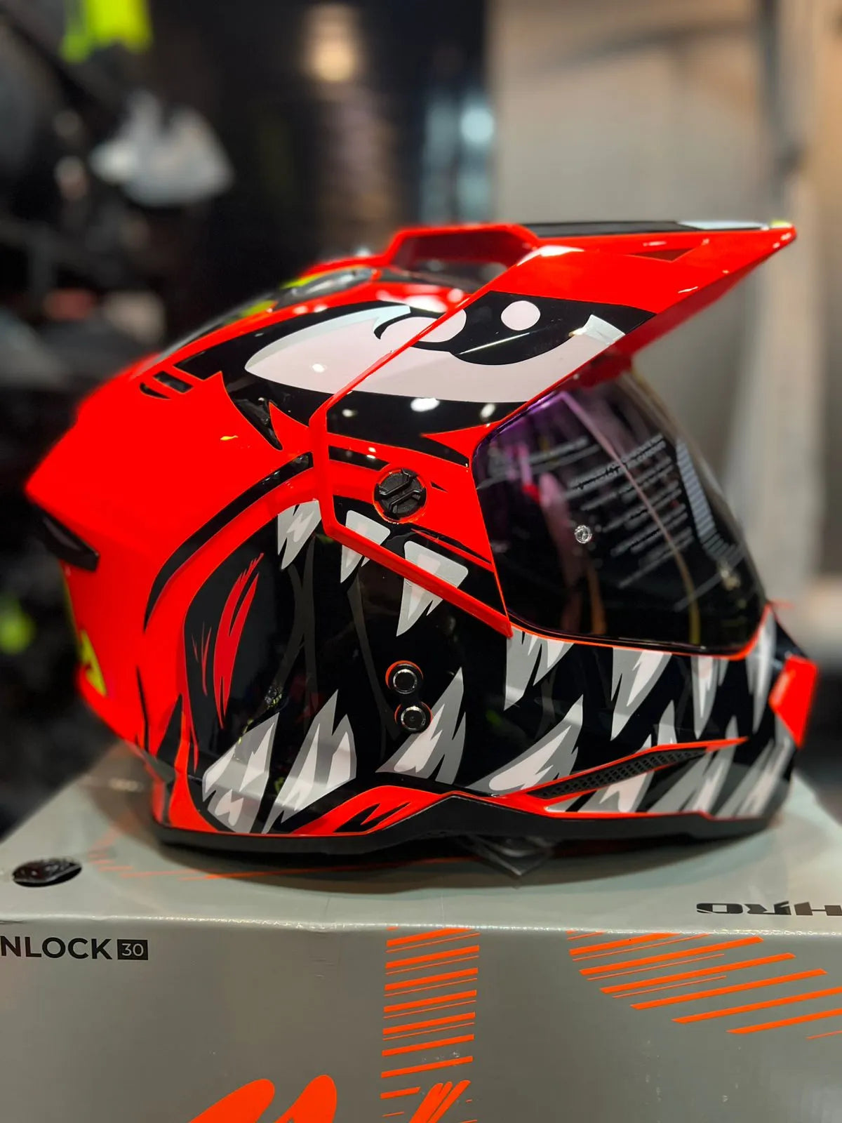 Casco Cross HRO MX3300 DV Roket Mosnter Naranja