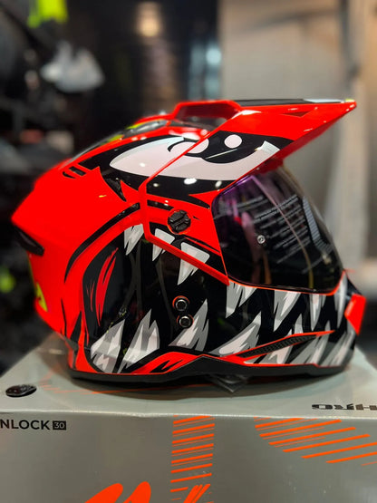 Casco Cross HRO MX3300 DV Roket Mosnter Naranja