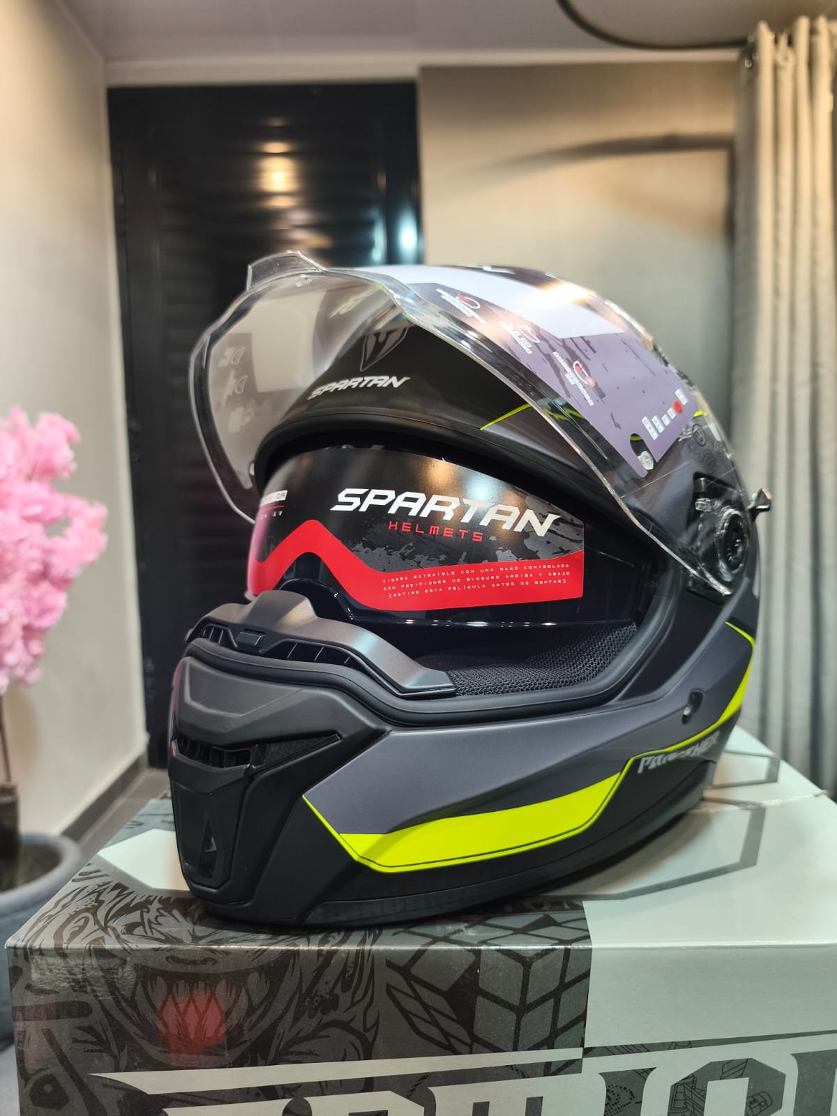 Casco SPARTAN Panther Gris Verde