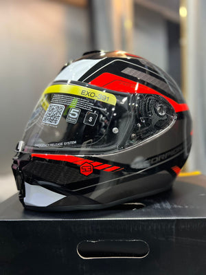 Casco SCORPION EXO 391 Clutter Negro Rojo