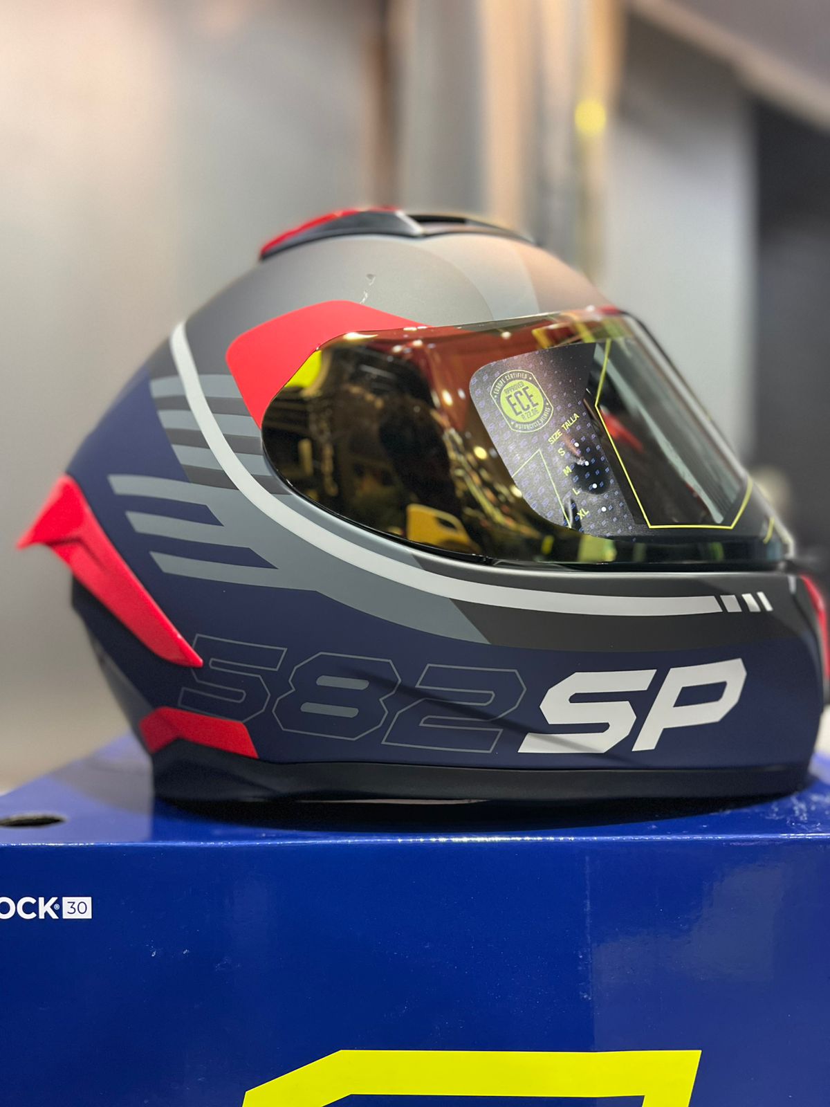 Casco SHAFT 582sp Evo Lineal Rojo Azul