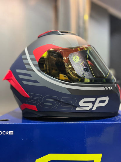Casco SHAFT 582sp Evo Lineal Rojo Azul