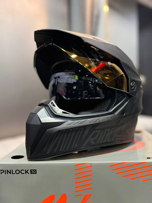 Casco Cross HRO MX340 DV Stripe Negro Gris