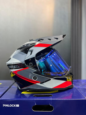 Casco Multiproposito SHAFT MX360 Misho Gris Rojo