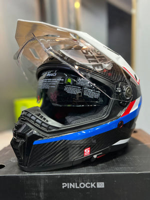Casco SHAFT PRO SERIES Carbón MX480C Atlas Blanco Azul