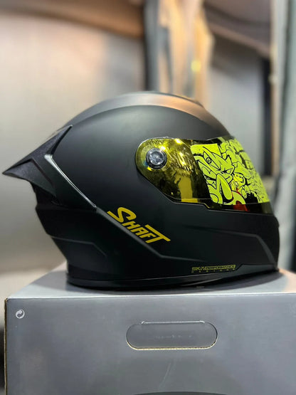 Casco SHAFT 502 DOT Solid Negro Dorado