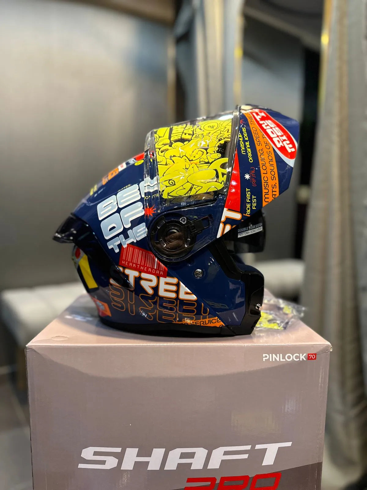 Casco Shaft 3820 SP Ride Fast Fest Azul