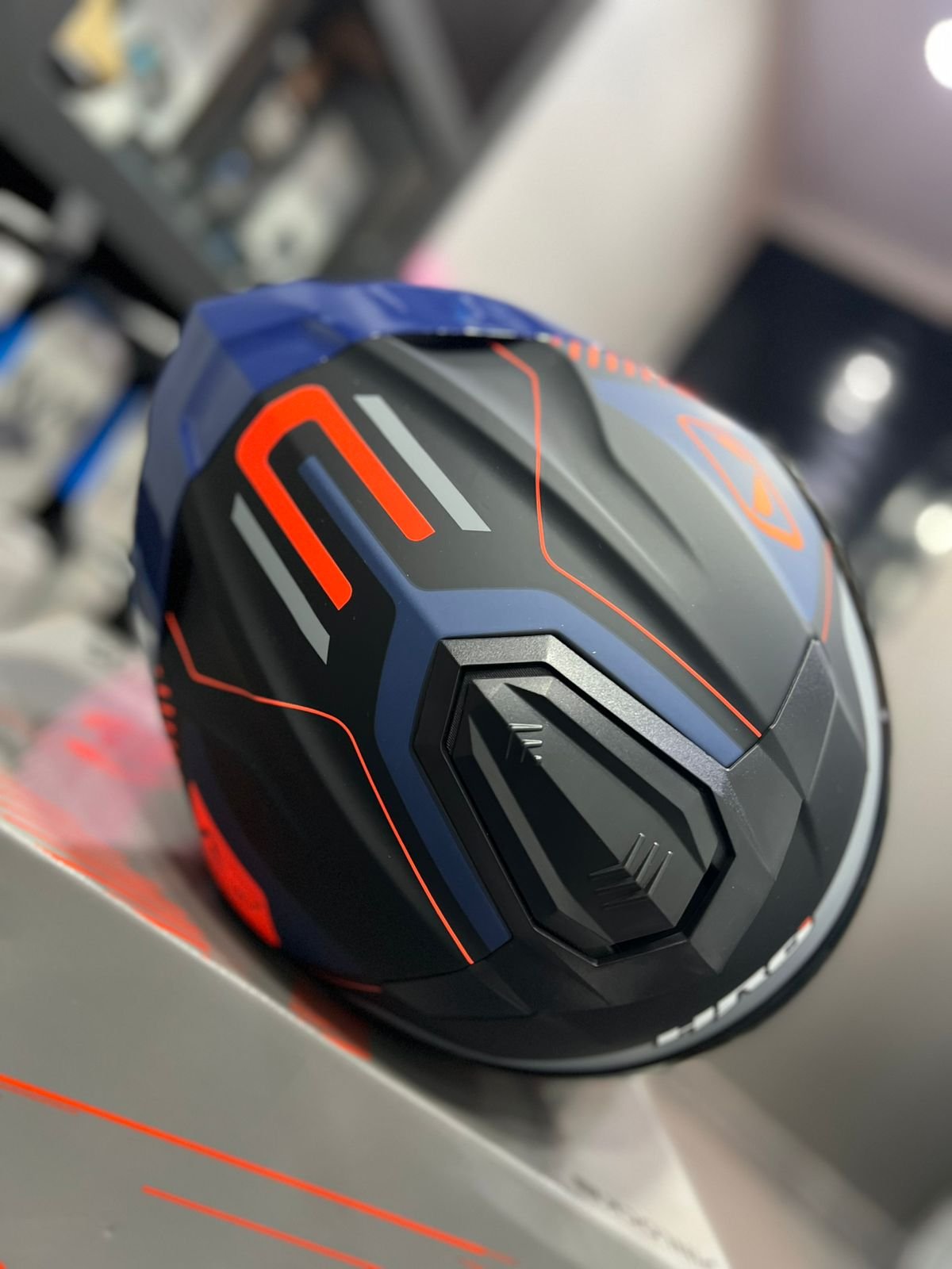 Casco Abatible HRO 3440DV Timer Azul Naranja