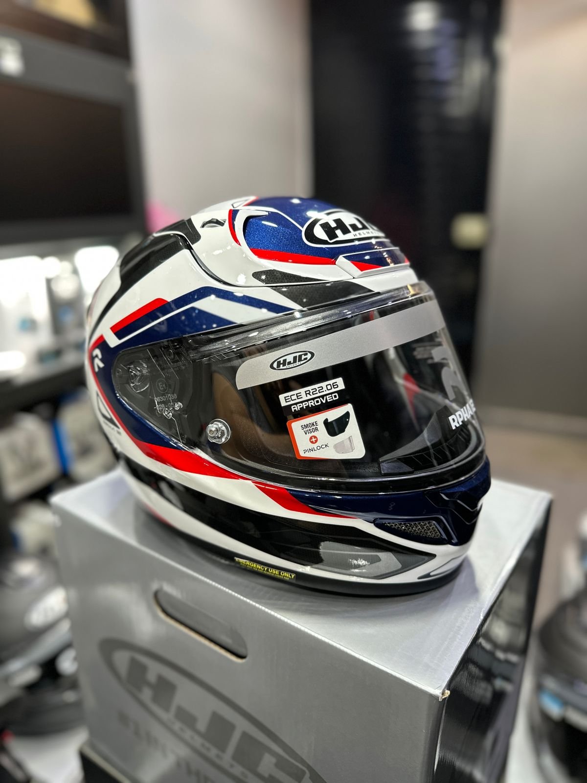 Casco HJC RPHA 12 BRELS Blanco Azul Rojo