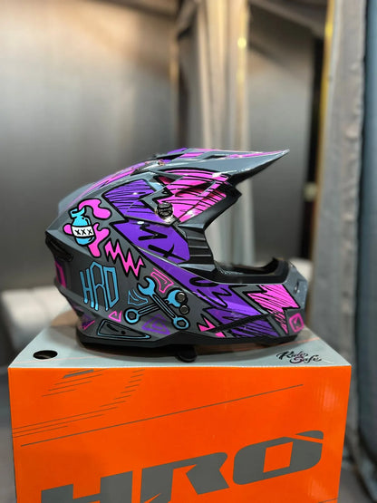 Casco HRO MX03 Racing Team Morado