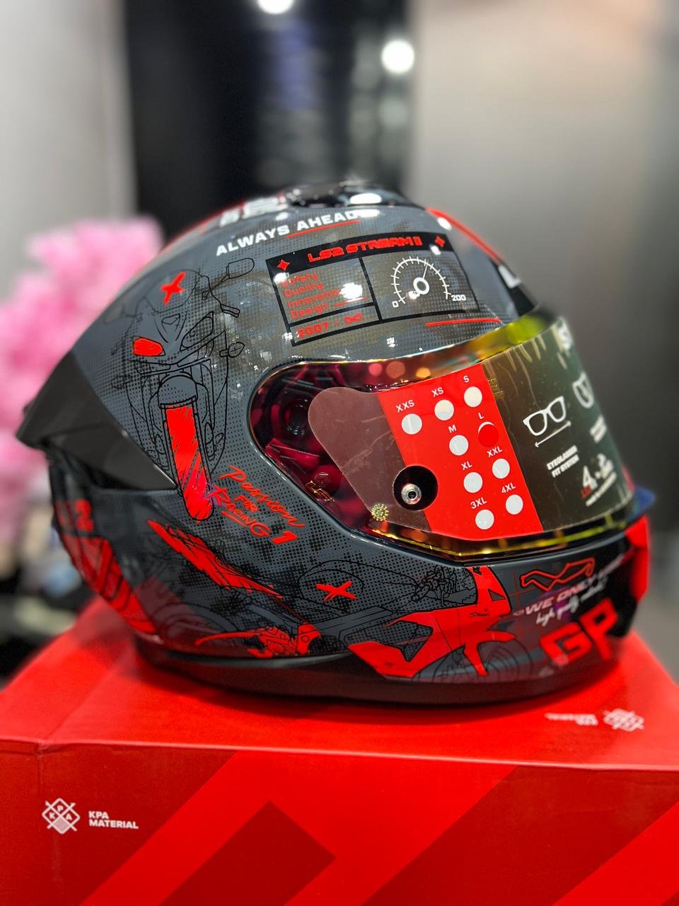 Casco LS2 FF808 Stream II GP Gris Rojo