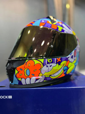 Casco Integral SHAFT 560 EVO Melo Azul Naranja