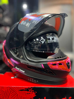 Casco PRO RIDER Frontier Negro Rosado