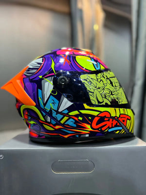 Casco SHAFT 502 DOT Zteph Naranja Morado