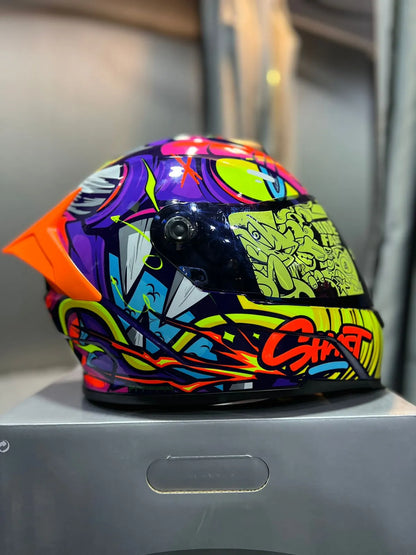 Casco SHAFT 502 DOT Zteph Naranja Morado
