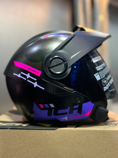 Casco Abierto ICH 102 NYXAR - Negro Morado