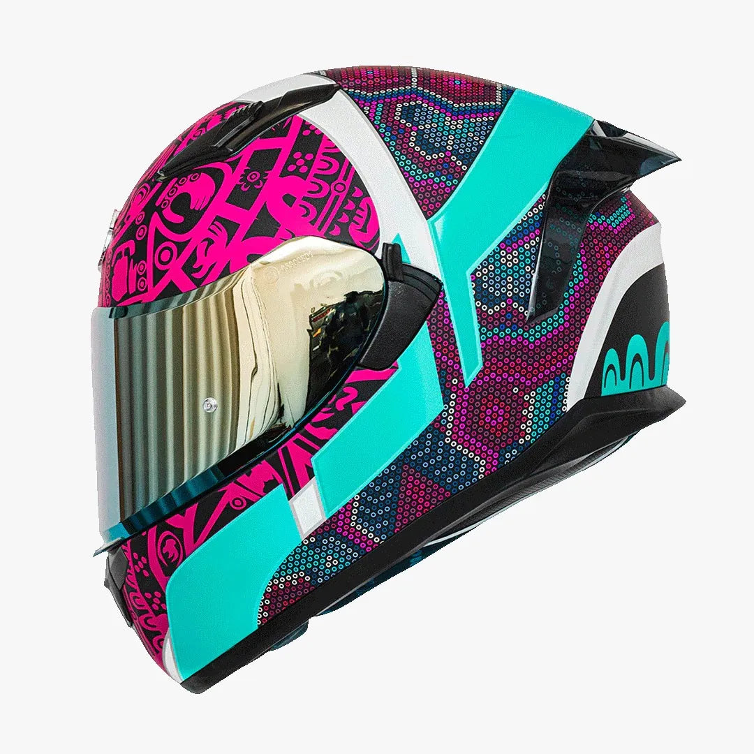 Casco HAX Obsidian Huichol Turquesa