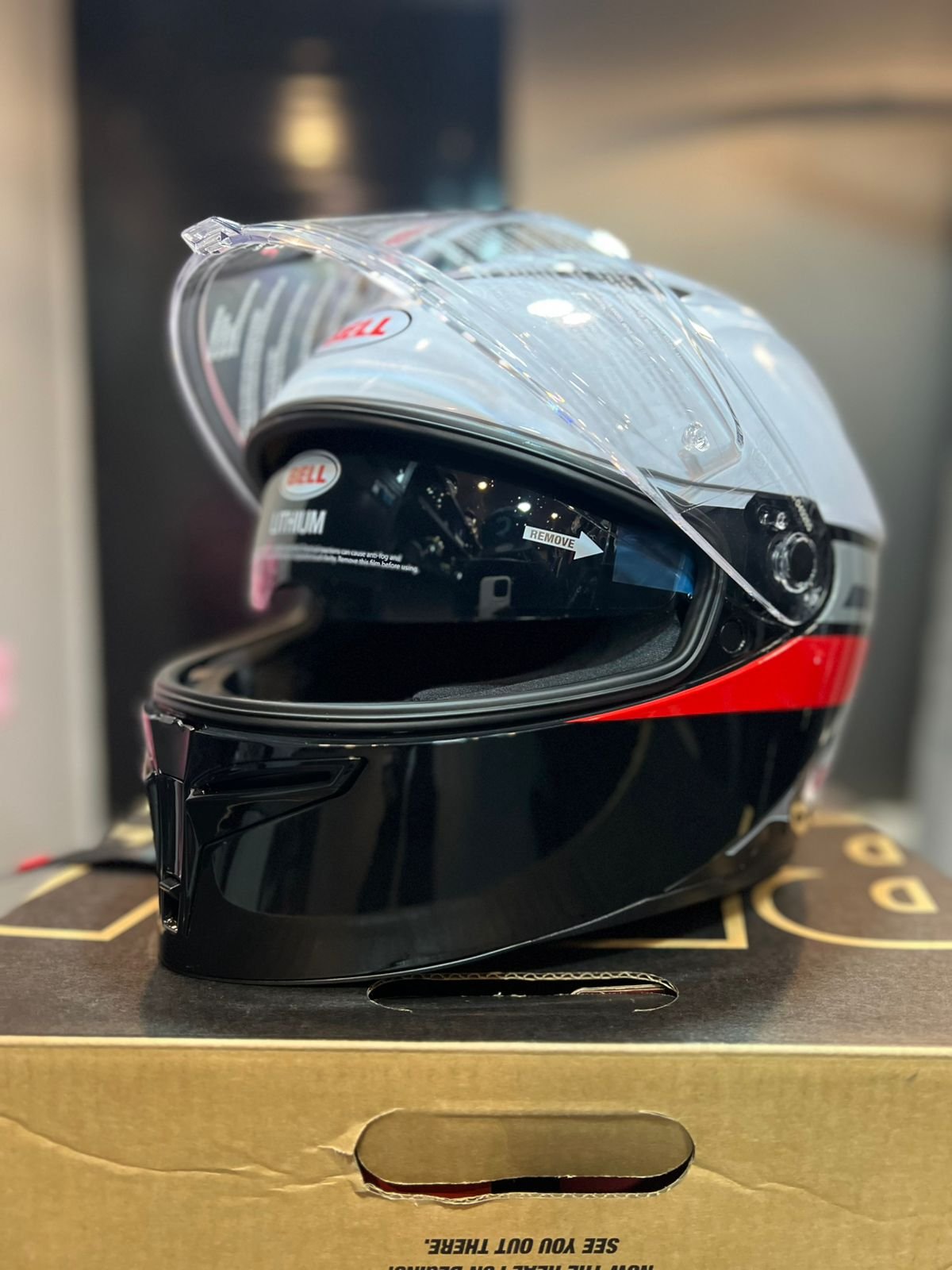 Casco BELL Lithium Blanco Rojo