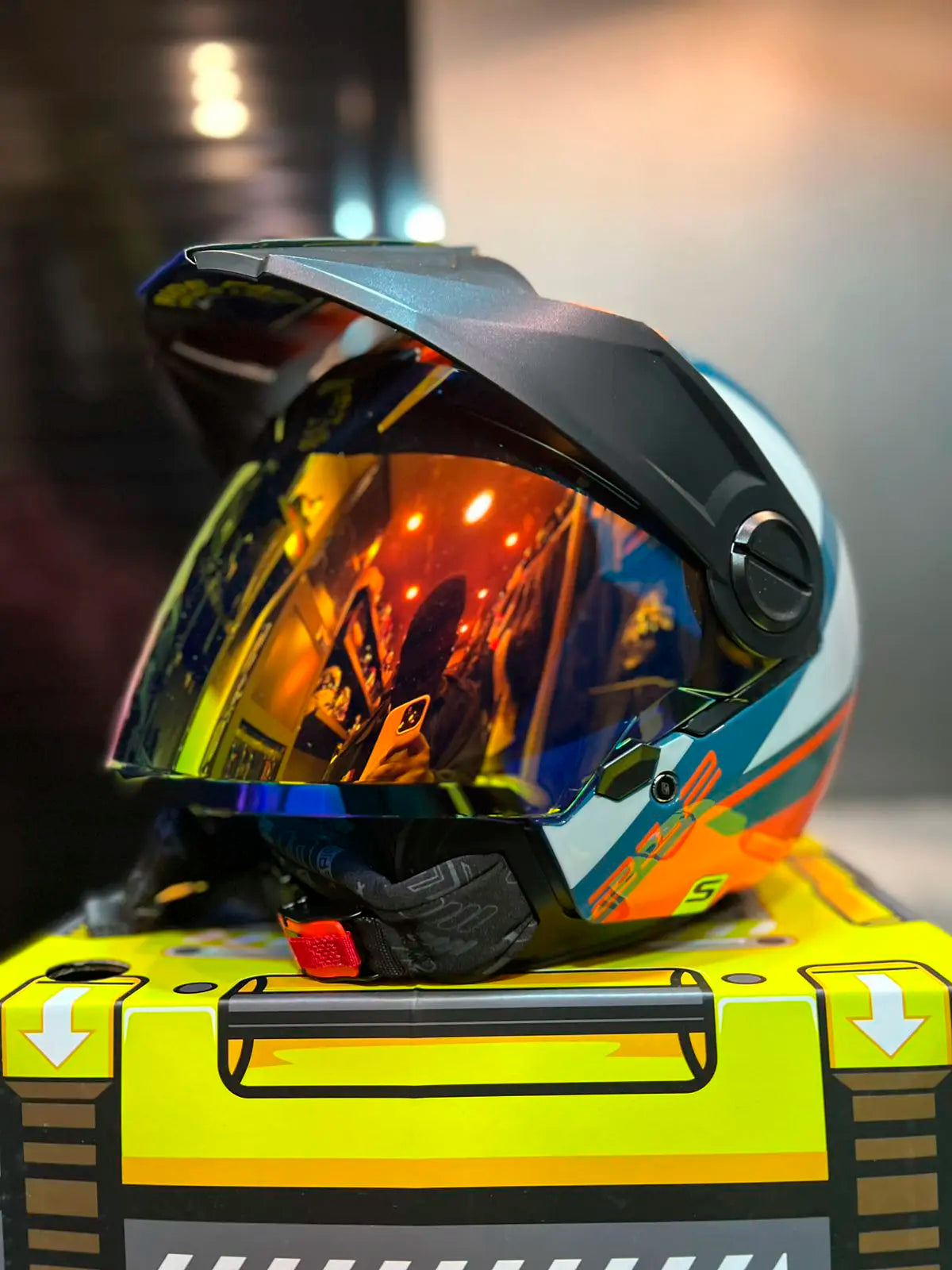 Casco SHAFT 212 Azul Naranja