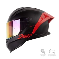 Casco Integral SHAFT 598 GTR Solid Negro Rojo