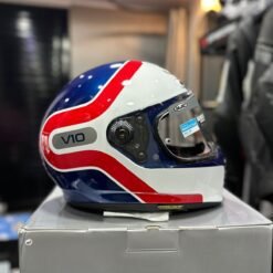 Casco HJC V10 Blanco Azul Rojo