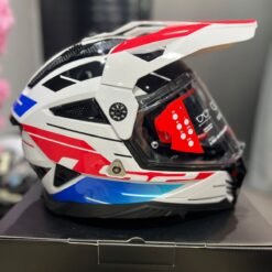 Casco LS2 MX702 Pioneer II Blanco Rojo Azul