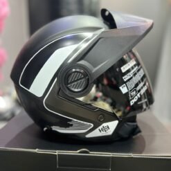 Casco Abierto ICH 102 Silvermax Negro Blanco