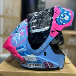 Casco Abatible X-ONE X-3000RS Exuan Celeste Rosado